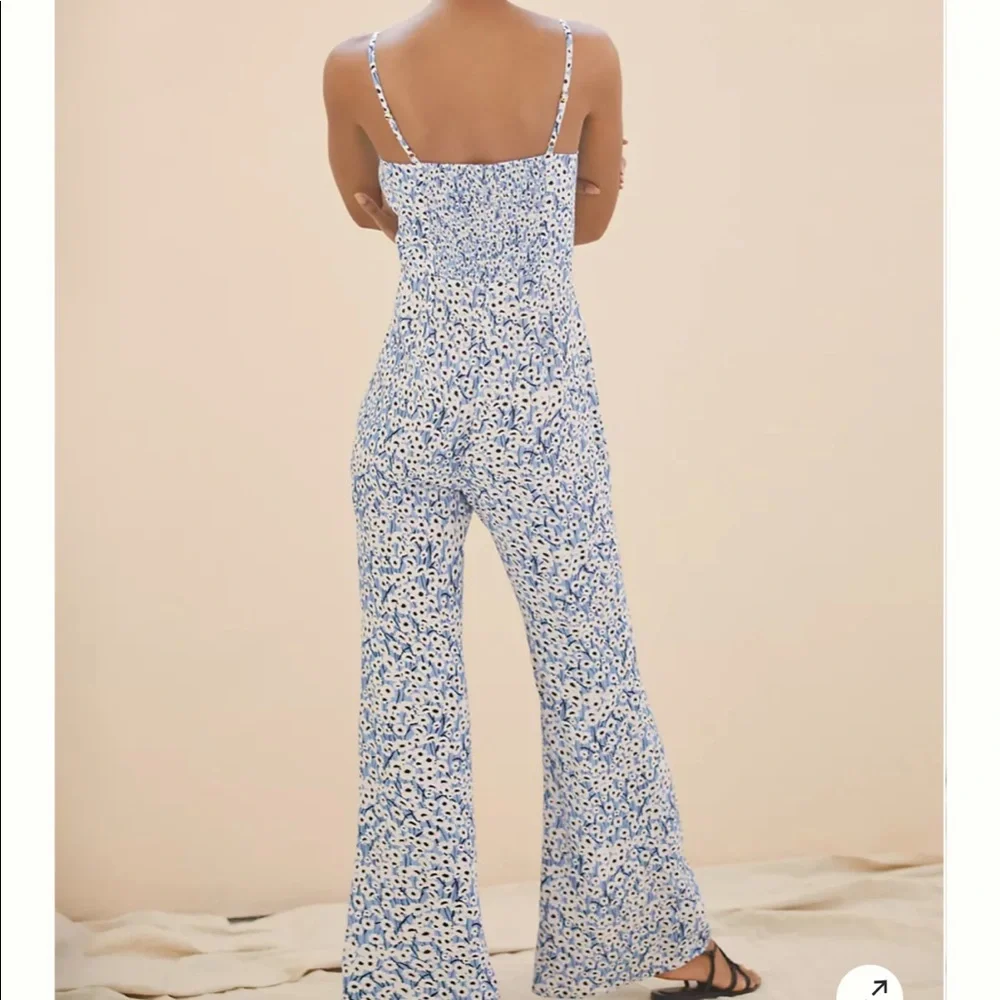 Anthropologie Hutch Ditsy Print Jumpsuit 💙🌼💙🌼 - Picture 4 of 11